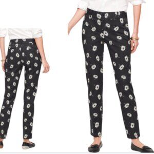 Talbots Hampshire Ankle Pants Floral Black & White NWT Sz 10P